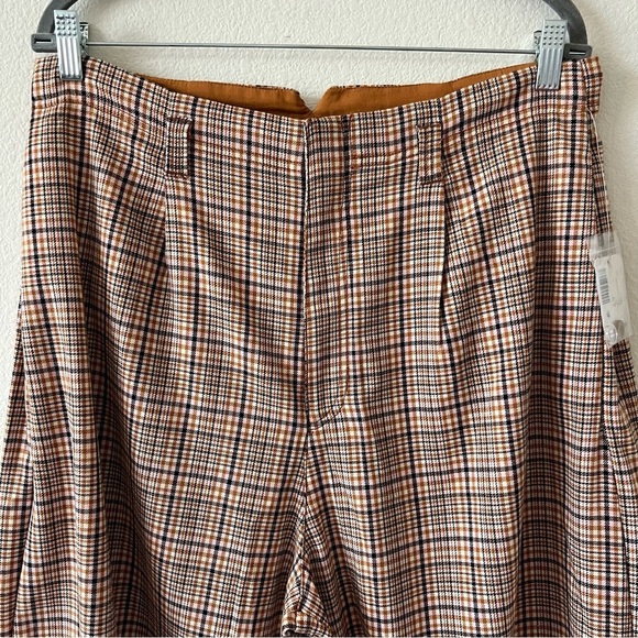 Free People Turning Point Plaid Baggy Slouchy Pants NWT SZ 10 Academia Boho - Picture 7 of 16